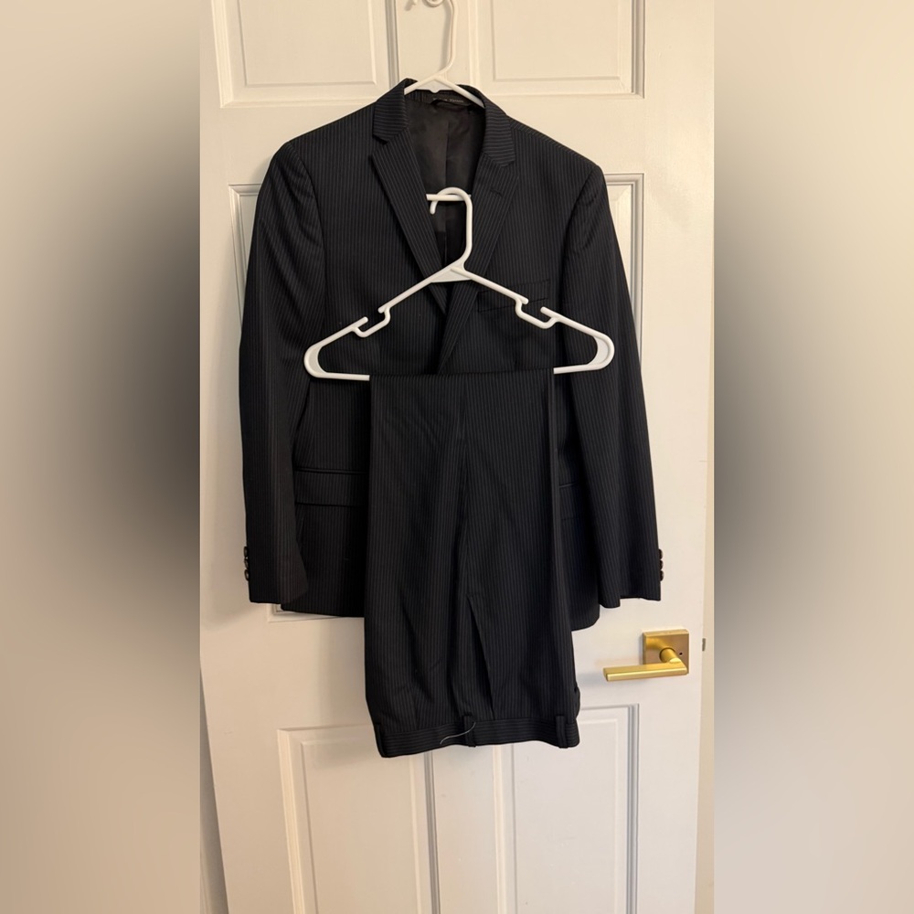 Ralph Lauren Black Pinstripe Suit Jacket and Trousers